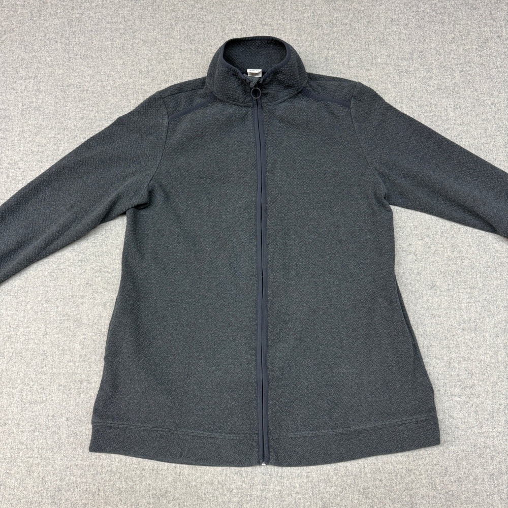 Avia Full Zip Jacket Size XL Grey Textured Knit Mock Neck Athletic Activewear